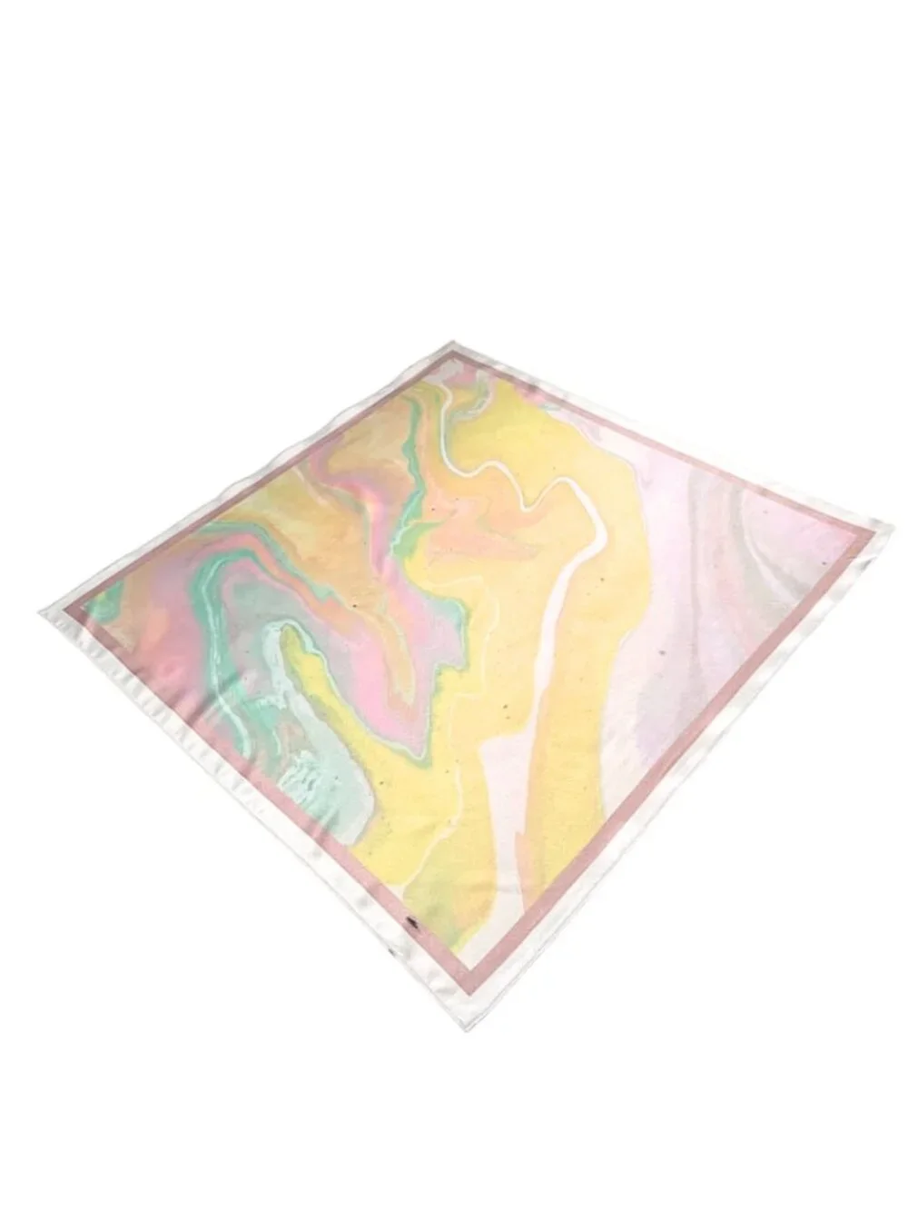 Yellow Sunset Marble Swirl Square Scarf 48x48cm | Custom Design Bandana NWOT